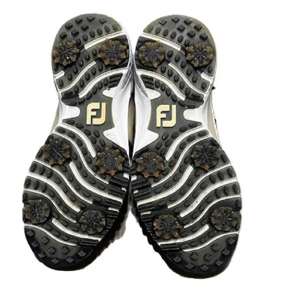 Footjoy Contour Fit Golf Shoes Mens Size 8 Soft Spike 54091 White/Blk